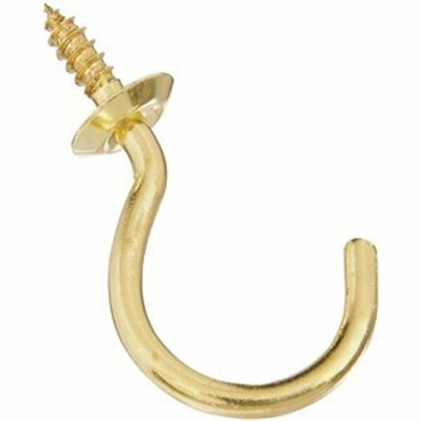 Totalturf 1.5 in. Solid Brass Cup Hook, 2PK TO3544593